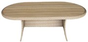 Τραπέζι Keir pakoworld rattan-αλουμίνιο καφέ 180x90x72εκ