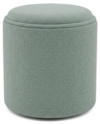 Σκαμπό-μπαούλο Batur pakoworld μπουκλέ ύφασμα σε χακί απόχρωση Φ34x38εκ