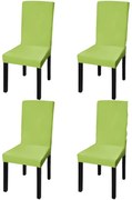 vidaXL Κάλυμμα Καρέκλας Ελαστικό Ίσιο 4 τεμ. Πράσινο