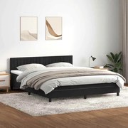 Box Spring Κρεβάτι με στρώμα Μαύρο 180x220 cm Βελούδινο