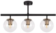 Φωτιστικό Οροφής - Ράγα Atmaca 942FLG1111 60x15x40cm 3xE27 15W Black-Gold Opviq
