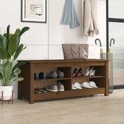 vidaXL Παπουτσοθήκη Μελί 110x38x45,5 εκ. από Μασίφ Ξύλο Πεύκου