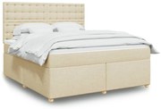 vidaXL Κρεβάτι Boxspring με Στρώμα Κρεμ 180x200 εκ. Υφασμάτινο