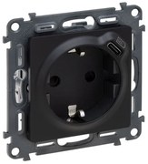Πρίζα Σούκο με USB Τύπου C Μαύρο Valena Life 756335 Legrand-756335-Μαύρο 756335