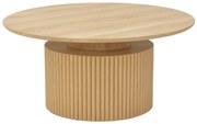Τραπέζι σαλονιού Opols pakoworld mdf σε  φυσική απόχρωση Φ90x42εκ