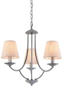 Φωτιστικό Οροφής 77-3661 C119-3 Etna Grey &amp; White Shade Homelighting Μέταλλο,Ύφασμα