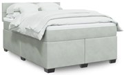 vidaXL Κρεβάτι Boxspring με Στρώμα Ανοιχτό Γκρι 160x200 εκ. Βελούδινο