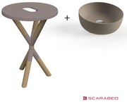 Scarabeo Cross 2501F0-9852 Sand (Μπεζ Ματ) Πάγκος Με Νιπτήρα Glam Sand Ø39εκ.