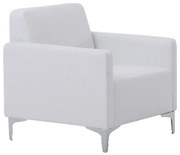 WOODWELL Ε948,11STYLE Πολυθρόνα Σαλονιού Καθιστικού, Pu Άσπρο 64x71x72cm Ε948,11