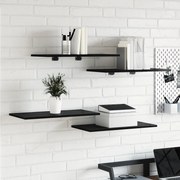 vidaXL Ράφια - Πακέτο 4 τμχ Μαύρης Δρυς, 60x30x1.5 εκ., φτιαγμένα από επεξεργασμένο ξύλο