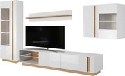 Lh-homefurniture Σύνθεση 36146-ARCW2 Λευκό+Λευκό High Gloss+Grandson 298x194x40cm 36146-ARCW2