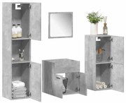 vidaXL Σετ Επίπλων Μπάνιου 4 Τεμαχίων Γκρι Σκυροδέματος από Επεξ. Ξύλο