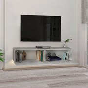Έπιπλο τηλεόρασης επιτοίχιο Aristo Megapap με LED χρώμα λευκό εφέ μαρμάρου 135x31,6x25εκ.