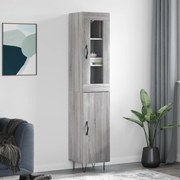 vidaXL Μπουφές Sonoma Γκρι 34,5 x 34 x 180 εκ. από Επεξεργασμένο Ξύλο