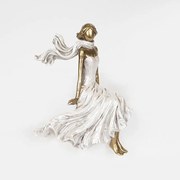 Διακοσμητική Φιγούρα Γυναίκα 752-27087 15,5x7x19cm White-Gold Estheti Home Πολυρεσίνη