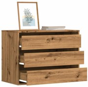 vidaXL Συρταριέρα Γωνιακή Αρτισιανή Δρυς 80x41x58 εκ. Επεξεργ. Ξύλο