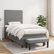 ΚΡΕΒΑΤΙ BOXSPRING ΜΕ ΣΤΡΩΜΑ ΣΚΟΥΡΟ ΓΚΡΙ 90X190 ΕΚ. ΥΦΑΣΜΑΤΙΝΟ 3136478