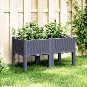 vidaXL Ζαρντινιέρα Κήπου με Πόδια Μπλε Γκρι 80x40x42 εκ. από Πολυπροπυλένιο