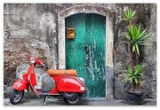 Πίνακας σε καμβά Red Vespa Megapap ψηφιακής εκτύπωσης 60x40x3εκ. - GP033-0055 - GP033-0055