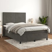 ΚΡΕΒΑΤΙ BOXSPRING ΜΕ ΣΤΡΩΜΑ ΣΚΟΥΡΟ ΓΚΡΙ 140X190 ΕΚ. ΒΕΛΟΥΔΙΝΟ 3142900