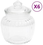 vidaXL Βάζα Αποθήκευσης 6 τεμ. 500 ml Γυάλινα