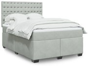 vidaXL Κρεβάτι Boxspring με Στρώμα Ανοιχτό Γκρι 160x200 εκ. Βελούδινο