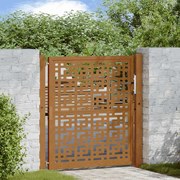 vidaXL Πύλη κήπου 105x105 cm Σταυρός σχεδιασμού από διαβρωμένο χάλυβα