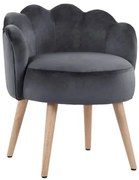ΣΚΑΜΠΟ ΜΕ ΠΛΑΤΗ ELISE HM8628.01 ΑΠΟ ΓΚΡΙ ΒΕΛΟΥΔΟ 55x52x60Υ εκ.
