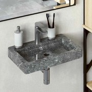 vidaXL Νιπτήρας Επιτοίχιος Γκρι 38 x 24 x 6,5 εκ. Μαρμάρινος