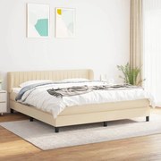 ΚΡΕΒΑΤΙ BOXSPRING ΜΕ ΣΤΡΩΜΑ ΚΡΕΜ 160X200 ΕΚ. ΥΦΑΣΜΑΤΙΝΟ 3126418