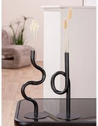 Διακοσμητικό Βάζο "Curve" Μέταλλο Μαύρο PU Pcs. Assorted 11x10x26.5cm