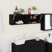 vidaXL ντουλάπι τοίχου μπάνιου μαύρο 100x25x30 cm κατασκευασμένο ξύλο