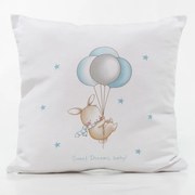 Borea Μαξιλάρι Διακοσμητικό Printed Sweet Dreams Baby Λευκό-Σιέλ 45 x 45 cm Λευκό-Σιέλ