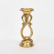 Κηροπήγιο Φιόγκος 752-26041 11x11x27cm Gold Estheti Home Πολυρεσίνη