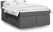 Κρεβάτι Boxspring με Στρώμα Σκούρο Γκρι 160x200 εκ Υφασμάτινο