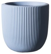 Supergreens Γλάστρα Πήλινη Στρογγυλή ''Stripe'' Μπλε L 37x37x33 εκ.
