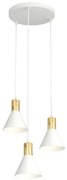 Κρεμαστό Φωτιστικό Οροφής 3xE27 Φ30cm Rosa Emibig -1389/3PREM-Λευκό-Χρυσό 1389/3PREM