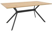Τραπέζι Nerelis pakoworld φυσικό mdf και πόδι μαύρο μέταλλο 160x90x75εκ