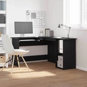 vidaXL Γραφείο  Μαύρο Δρυς 120x140x75 εκ. Από Επεξεργασμένο Ξύλο