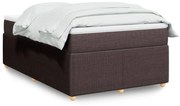 vidaXL Κρεβάτι Boxspring με Στρώμα Σκούρο Καφέ 120x190 εκ Υφασμάτινο