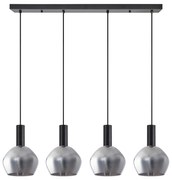 Φωτιστικό Οροφής  SE21-BL-4-4BL-GL2 ADEPT TUBE Black Pendant Smoked Glass+ - 51W - 100W - 77-8496