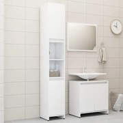 vidaXL Σετ Επίπλων Μπάνιου 3 Τεμαχίων Γυαλιστερό Λευκό από Επεξ. Ξύλο