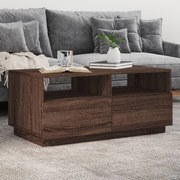 vidaXL Τραπεζάκι Σαλονιού με LED Καφέ Δρυς 90 x 49 x 40 εκ.