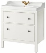 HEMNES/RUTSJON βάση νιπτήρα με συρτάρια/νιπτήρα/μπαταρία, 82x49x95 cm 195.468.40