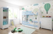 Παιδική Κουκέτα  με Συρτάρι  House  White + Blue  80x180cm  BC50024 BabyCute (Δώρο τα Στρώματα)