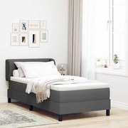 vidaXL Κρεβάτι box spring με στρώμα Σκούρο γκρι 80 x 200 cm ύφασμα