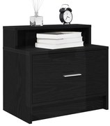 vidaXL Κομοδίνο με συρτάρι Μαύρη βελανιδιά 51x31x47 cm