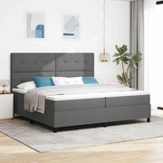 vidaXL Κρεβάτι με ελατήρια με στρώμα Σκούρο γκρι 200 x 200 cm ύφασμα