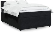 vidaXL Κρεβάτι Boxspring με Στρώμα Μαύρο 140x190 εκ. Βελούδινο