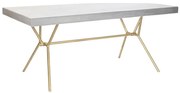 Τραπεζαρία DKD Home Decor Γκρι Χρυσό Λευκό Ορείχαλκος Ξύλο από Μάνγκο (180 x 90 x 76 cm)